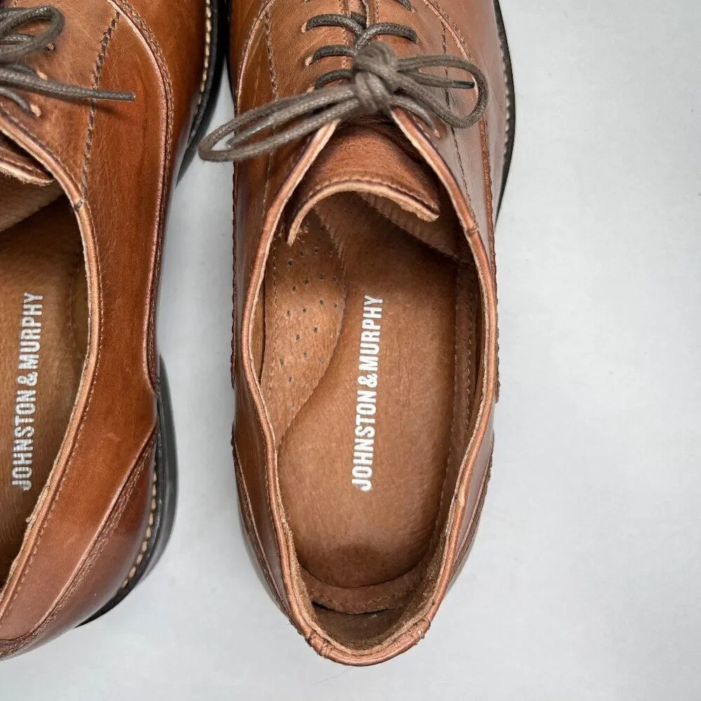 Johnston & Murphy Men's Size 10 Brown Leather Cap Toe Oxfords‎